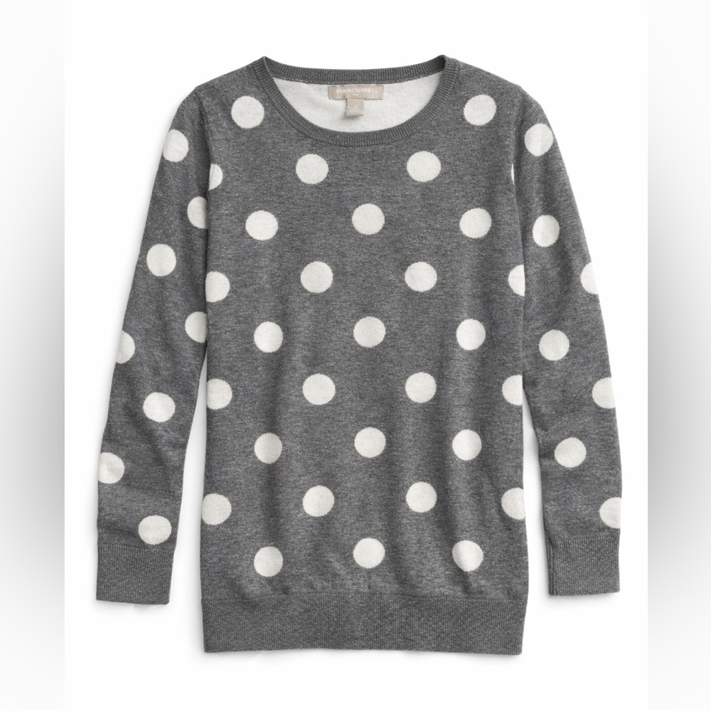 Banana Republic Gray Polka Dot Sweater